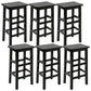 Solid Wood Bar Stool Counter Armless Backless Stool for Living Room Black 6 Piece Set Counter Stool (23.5"H) Clearhalo 'Bar Furniture' 'Bar Stools' 'bar_stools' 'furn' 'furn_bar_stools' 'Furniture' 'Kitchen & Dining Furniture' 6663325