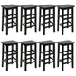Solid Wood Bar Stool Counter Armless Backless Stool for Living Room Black 8 Piece Set Counter Stool (23.5"H) Clearhalo 'Bar Furniture' 'Bar Stools' 'bar_stools' 'furn' 'furn_bar_stools' 'Furniture' 'Kitchen & Dining Furniture' 6663327
