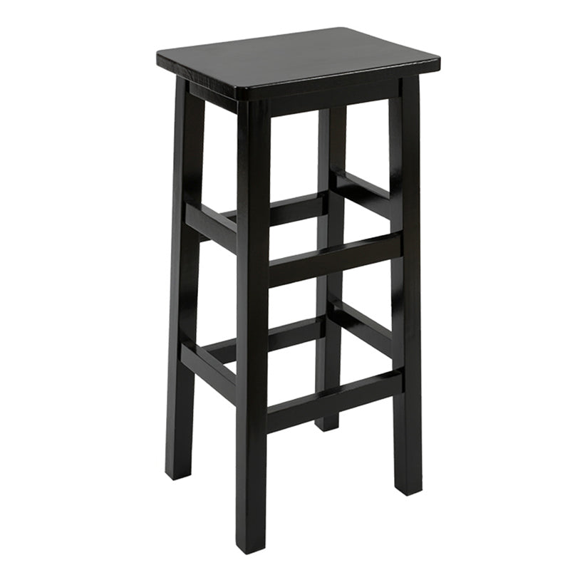 Solid Wood Bar Stool Counter Armless Backless Stool for Living Room Black 1 Piece Bar Stool(28"H) Clearhalo 'Bar Furniture' 'Bar Stools' 'bar_stools' 'furn' 'furn_bar_stools' 'Furniture' 'Kitchen & Dining Furniture' 6663328