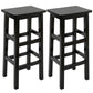 Solid Wood Bar Stool Counter Armless Backless Stool for Living Room Black 2 Piece Set Bar Stool(28"H) Clearhalo 'Bar Furniture' 'Bar Stools' 'bar_stools' 'furn' 'furn_bar_stools' 'Furniture' 'Kitchen & Dining Furniture' 6663330