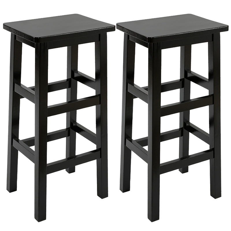 Solid Wood Bar Stool Counter Armless Backless Stool for Living Room Black 2 Piece Set Bar Stool(28"H) Clearhalo 'Bar Furniture' 'Bar Stools' 'bar_stools' 'furn' 'furn_bar_stools' 'Furniture' 'Kitchen & Dining Furniture' 6663330