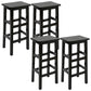Solid Wood Bar Stool Counter Armless Backless Stool for Living Room Black 4 Piece Set Bar Stool(28"H) Clearhalo 'Bar Furniture' 'Bar Stools' 'bar_stools' 'furn' 'furn_bar_stools' 'Furniture' 'Kitchen & Dining Furniture' 6663331