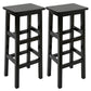 Solid Wood Bar Stool Counter Armless Backless Stool for Living Room Black 2 Piece Set Bar Stool(31"H) Clearhalo 'Bar Furniture' 'Bar Stools' 'bar_stools' 'furn' 'furn_bar_stools' 'Furniture' 'Kitchen & Dining Furniture' 6663335