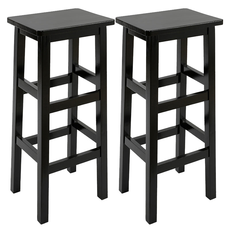Solid Wood Bar Stool Counter Armless Backless Stool for Living Room Black 2 Piece Set Bar Stool(31"H) Clearhalo 'Bar Furniture' 'Bar Stools' 'bar_stools' 'furn' 'furn_bar_stools' 'Furniture' 'Kitchen & Dining Furniture' 6663335