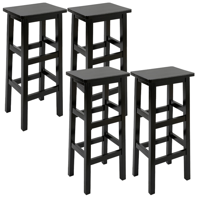 Solid Wood Bar Stool Counter Armless Backless Stool for Living Room Black 4 Piece Set Bar Stool(31"H) Clearhalo 'Bar Furniture' 'Bar Stools' 'bar_stools' 'furn' 'furn_bar_stools' 'Furniture' 'Kitchen & Dining Furniture' 6663336