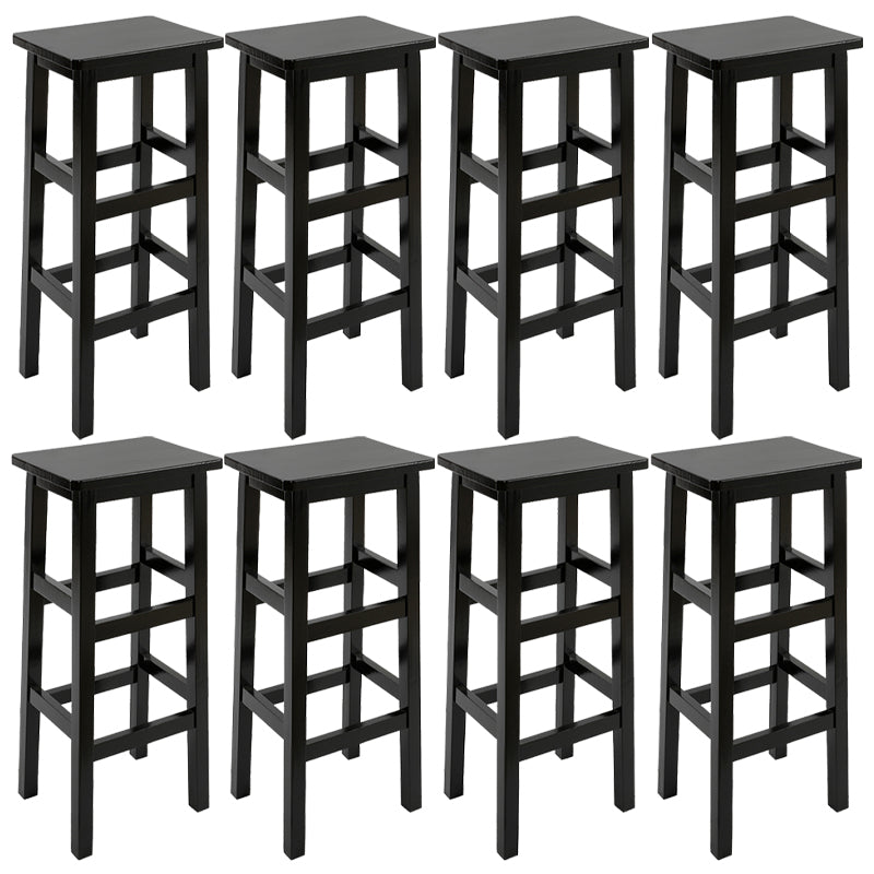 Solid Wood Bar Stool Counter Armless Backless Stool for Living Room Black 8 Piece Set Bar Stool(31"H) Clearhalo 'Bar Furniture' 'Bar Stools' 'bar_stools' 'furn' 'furn_bar_stools' 'Furniture' 'Kitchen & Dining Furniture' 6663338