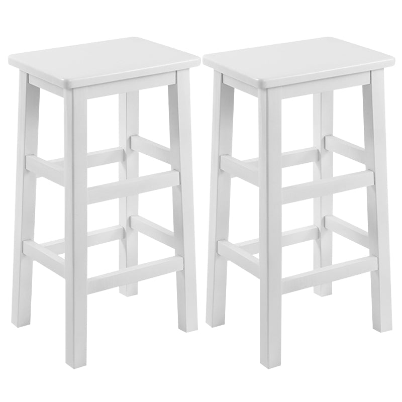 Solid Wood Bar Stool Counter Armless Backless Stool for Living Room White 2 Piece Set Counter Stool (23.5"H) Clearhalo 'Bar Furniture' 'Bar Stools' 'bar_stools' 'furn' 'furn_bar_stools' 'Furniture' 'Kitchen & Dining Furniture' 6663340