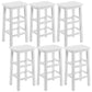 Solid Wood Bar Stool Counter Armless Backless Stool for Living Room White 6 Piece Set Counter Stool (23.5"H) Clearhalo 'Bar Furniture' 'Bar Stools' 'bar_stools' 'furn' 'furn_bar_stools' 'Furniture' 'Kitchen & Dining Furniture' 6663342