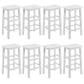 Solid Wood Bar Stool Counter Armless Backless Stool for Living Room White 8 Piece Set Counter Stool (23.5"H) Clearhalo 'Bar Furniture' 'Bar Stools' 'bar_stools' 'furn' 'furn_bar_stools' 'Furniture' 'Kitchen & Dining Furniture' 6663343