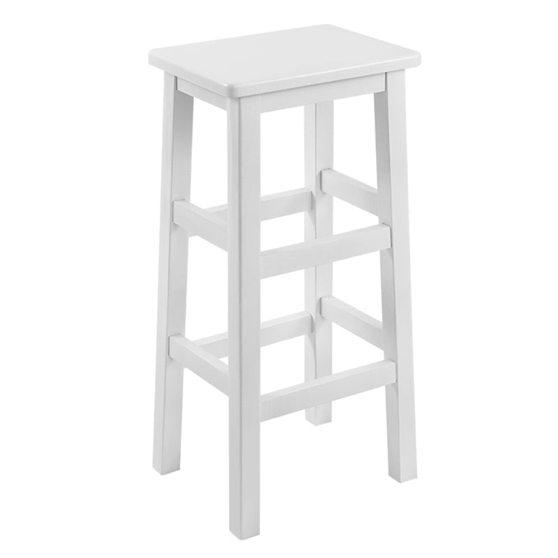 Solid Wood Bar Stool Counter Armless Backless Stool for Living Room White 1 Piece Bar Stool(28"H) Clearhalo 'Bar Furniture' 'Bar Stools' 'bar_stools' 'furn' 'furn_bar_stools' 'Furniture' 'Kitchen & Dining Furniture' 6663344