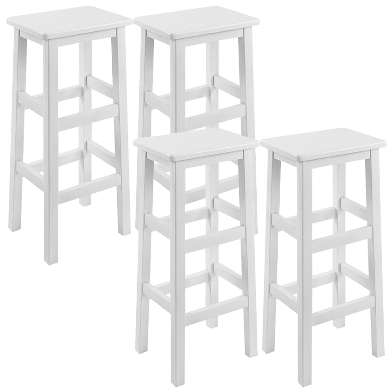 Solid Wood Bar Stool Counter Armless Backless Stool for Living Room White 4 Piece Set Bar Stool(31"H) Clearhalo 'Bar Furniture' 'Bar Stools' 'bar_stools' 'furn' 'furn_bar_stools' 'Furniture' 'Kitchen & Dining Furniture' 6663351