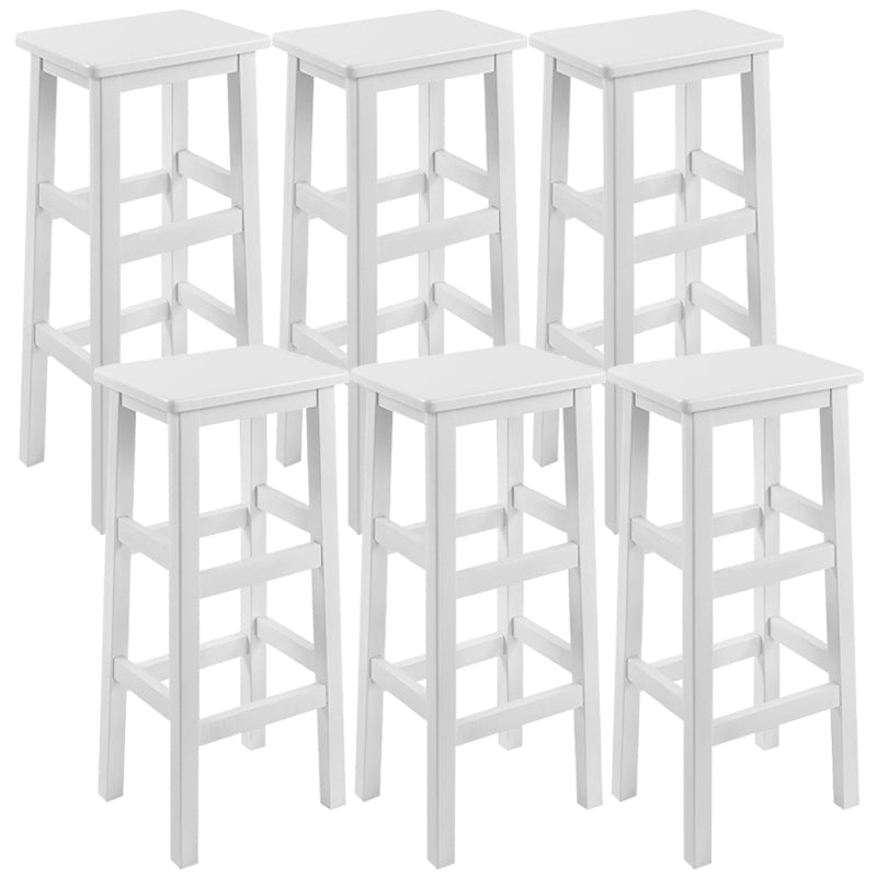Solid Wood Bar Stool Counter Armless Backless Stool for Living Room White 6 Piece Set Bar Stool(31"H) Clearhalo 'Bar Furniture' 'Bar Stools' 'bar_stools' 'furn' 'furn_bar_stools' 'Furniture' 'Kitchen & Dining Furniture' 6663352