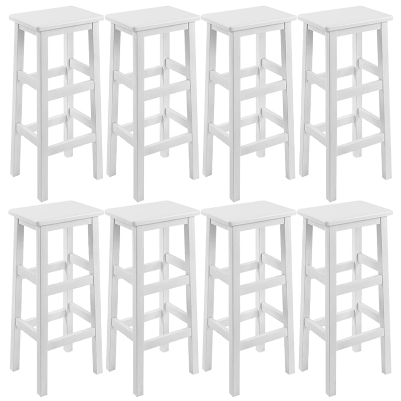 Solid Wood Bar Stool Counter Armless Backless Stool for Living Room White 8 Piece Set Bar Stool(31"H) Clearhalo 'Bar Furniture' 'Bar Stools' 'bar_stools' 'furn' 'furn_bar_stools' 'Furniture' 'Kitchen & Dining Furniture' 6663353