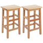 Solid Wood Bar Stool Counter Armless Backless Stool for Living Room Wood 2 Piece Set Counter Stool (23.5"H) Clearhalo 'Bar Furniture' 'Bar Stools' 'bar_stools' 'furn' 'furn_bar_stools' 'Furniture' 'Kitchen & Dining Furniture' 6663355