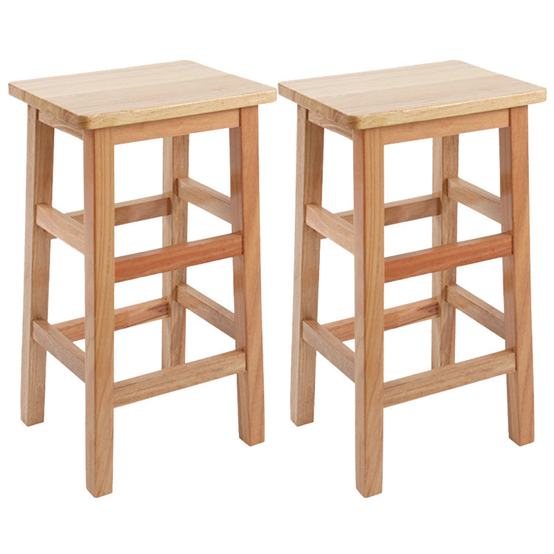 Solid Wood Bar Stool Counter Armless Backless Stool for Living Room Wood 2 Piece Set Counter Stool (23.5"H) Clearhalo 'Bar Furniture' 'Bar Stools' 'bar_stools' 'furn' 'furn_bar_stools' 'Furniture' 'Kitchen & Dining Furniture' 6663355