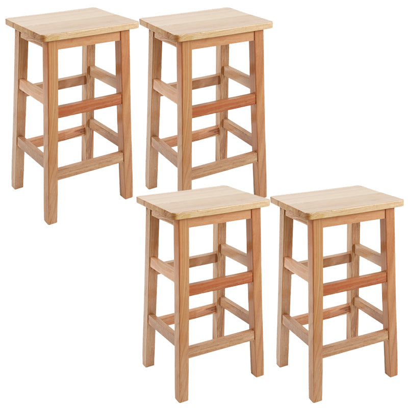Solid Wood Bar Stool Counter Armless Backless Stool for Living Room Wood 4 Piece Set Counter Stool (23.5"H) Clearhalo 'Bar Furniture' 'Bar Stools' 'bar_stools' 'furn' 'furn_bar_stools' 'Furniture' 'Kitchen & Dining Furniture' 6663356