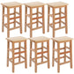 Solid Wood Bar Stool Counter Armless Backless Stool for Living Room Wood 6 Piece Set Counter Stool (23.5"H) Clearhalo 'Bar Furniture' 'Bar Stools' 'bar_stools' 'furn' 'furn_bar_stools' 'Furniture' 'Kitchen & Dining Furniture' 6663357