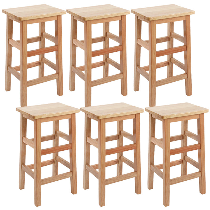Solid Wood Bar Stool Counter Armless Backless Stool for Living Room Wood 6 Piece Set Counter Stool (23.5"H) Clearhalo 'Bar Furniture' 'Bar Stools' 'bar_stools' 'furn' 'furn_bar_stools' 'Furniture' 'Kitchen & Dining Furniture' 6663357