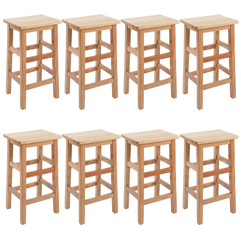 Solid Wood Bar Stool Counter Armless Backless Stool for Living Room Wood 8 Piece Set Counter Stool (23.5"H) Clearhalo 'Bar Furniture' 'Bar Stools' 'bar_stools' 'furn' 'furn_bar_stools' 'Furniture' 'Kitchen & Dining Furniture' 6663358