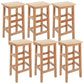 Solid Wood Bar Stool Counter Armless Backless Stool for Living Room Wood 6 Piece Set Bar Stool(28"H) Clearhalo 'Bar Furniture' 'Bar Stools' 'bar_stools' 'furn' 'furn_bar_stools' 'Furniture' 'Kitchen & Dining Furniture' 6663362