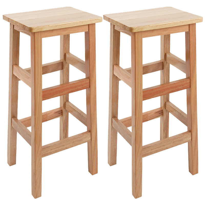 Solid Wood Bar Stool Counter Armless Backless Stool for Living Room Wood 2 Piece Set Bar Stool(31"H) Clearhalo 'Bar Furniture' 'Bar Stools' 'bar_stools' 'furn' 'furn_bar_stools' 'Furniture' 'Kitchen & Dining Furniture' 6663365