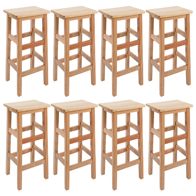 Solid Wood Bar Stool Counter Armless Backless Stool for Living Room Wood 8 Piece Set Bar Stool(31"H) Clearhalo 'Bar Furniture' 'Bar Stools' 'bar_stools' 'furn' 'furn_bar_stools' 'Furniture' 'Kitchen & Dining Furniture' 6663368