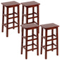 Solid Wood Bar Stool Counter Armless Backless Stool for Living Room Red Brown 4 Piece Set Counter Stool (23.5"H) Clearhalo 'Bar Furniture' 'Bar Stools' 'bar_stools' 'furn' 'furn_bar_stools' 'Furniture' 'Kitchen & Dining Furniture' 6663371
