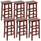 Solid Wood Bar Stool Counter Armless Backless Stool for Living Room Red Brown 6 Piece Set Counter Stool (23.5"H) Clearhalo 'Bar Furniture' 'Bar Stools' 'bar_stools' 'furn' 'furn_bar_stools' 'Furniture' 'Kitchen & Dining Furniture' 6663372