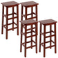 Solid Wood Bar Stool Counter Armless Backless Stool for Living Room Red Brown 4 Piece Set Bar Stool(28"H) Clearhalo 'Bar Furniture' 'Bar Stools' 'bar_stools' 'furn' 'furn_bar_stools' 'Furniture' 'Kitchen & Dining Furniture' 6663376