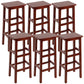 Solid Wood Bar Stool Counter Armless Backless Stool for Living Room Red Brown 6 Piece Set Bar Stool(28"H) Clearhalo 'Bar Furniture' 'Bar Stools' 'bar_stools' 'furn' 'furn_bar_stools' 'Furniture' 'Kitchen & Dining Furniture' 6663377