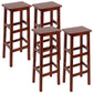 Solid Wood Bar Stool Counter Armless Backless Stool for Living Room Red Brown 4 Piece Set Bar Stool(31"H) Clearhalo 'Bar Furniture' 'Bar Stools' 'bar_stools' 'furn' 'furn_bar_stools' 'Furniture' 'Kitchen & Dining Furniture' 6663381