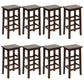 Solid Wood Bar Stool Counter Armless Backless Stool for Living Room Nut-Brown 8 Piece Set Counter Stool (23.5"H) Clearhalo 'Bar Furniture' 'Bar Stools' 'bar_stools' 'furn' 'furn_bar_stools' 'Furniture' 'Kitchen & Dining Furniture' 6663388
