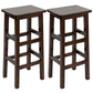 Solid Wood Bar Stool Counter Armless Backless Stool for Living Room Nut-Brown 2 Piece Set Bar Stool(28"H) Clearhalo 'Bar Furniture' 'Bar Stools' 'bar_stools' 'furn' 'furn_bar_stools' 'Furniture' 'Kitchen & Dining Furniture' 6663390
