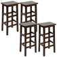 Solid Wood Bar Stool Counter Armless Backless Stool for Living Room Nut-Brown 4 Piece Set Bar Stool(28"H) Clearhalo 'Bar Furniture' 'Bar Stools' 'bar_stools' 'furn' 'furn_bar_stools' 'Furniture' 'Kitchen & Dining Furniture' 6663391