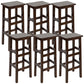 Solid Wood Bar Stool Counter Armless Backless Stool for Living Room Nut-Brown 6 Piece Set Bar Stool(31"H) Clearhalo 'Bar Furniture' 'Bar Stools' 'bar_stools' 'furn' 'furn_bar_stools' 'Furniture' 'Kitchen & Dining Furniture' 6663397
