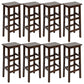 Solid Wood Bar Stool Counter Armless Backless Stool for Living Room Nut-Brown 8 Piece Set Bar Stool(31"H) Clearhalo 'Bar Furniture' 'Bar Stools' 'bar_stools' 'furn' 'furn_bar_stools' 'Furniture' 'Kitchen & Dining Furniture' 6663398