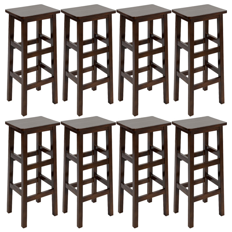 Solid Wood Bar Stool Counter Armless Backless Stool for Living Room Nut-Brown 8 Piece Set Bar Stool(31"H) Clearhalo 'Bar Furniture' 'Bar Stools' 'bar_stools' 'furn' 'furn_bar_stools' 'Furniture' 'Kitchen & Dining Furniture' 6663398