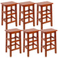 Solid Wood Bar Stool Counter Armless Backless Stool for Living Room Medium Wood 6 Piece Set Counter Stool (23.5"H) Clearhalo 'Bar Furniture' 'Bar Stools' 'bar_stools' 'furn' 'furn_bar_stools' 'Furniture' 'Kitchen & Dining Furniture' 6663401