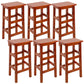 Solid Wood Bar Stool Counter Armless Backless Stool for Living Room Medium Wood 6 Piece Set Bar Stool(28"H) Clearhalo 'Bar Furniture' 'Bar Stools' 'bar_stools' 'furn' 'furn_bar_stools' 'Furniture' 'Kitchen & Dining Furniture' 6663405
