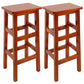 Solid Wood Bar Stool Counter Armless Backless Stool for Living Room Medium Wood 2 Piece Set Bar Stool(31"H) Clearhalo 'Bar Furniture' 'Bar Stools' 'bar_stools' 'furn' 'furn_bar_stools' 'Furniture' 'Kitchen & Dining Furniture' 6663407