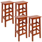 Solid Wood Bar Stool Counter Armless Backless Stool for Living Room Medium Wood 4 Piece Set Bar Stool(31"H) Clearhalo 'Bar Furniture' 'Bar Stools' 'bar_stools' 'furn' 'furn_bar_stools' 'Furniture' 'Kitchen & Dining Furniture' 6663408