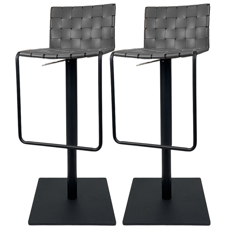 Industrial Leather Bar Stool Backrest Adjustable Counter Stool for Living Room Grey 2 Piece Set Clearhalo 'Bar Furniture' 'Bar Stools' 'bar_stools' 'furn' 'furn_bar_stools' 'Furniture' 'Kitchen & Dining Furniture' 6663415