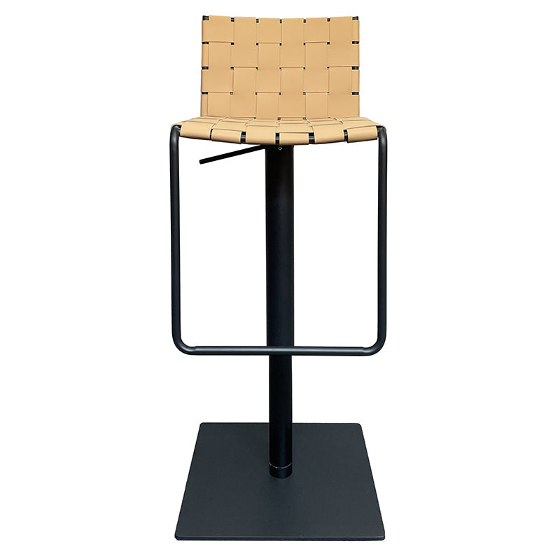 Industrial Leather Bar Stool Backrest Adjustable Counter Stool for Living Room Yellow 1 Piece Clearhalo 'Bar Furniture' 'Bar Stools' 'bar_stools' 'furn' 'furn_bar_stools' 'Furniture' 'Kitchen & Dining Furniture' 6663422