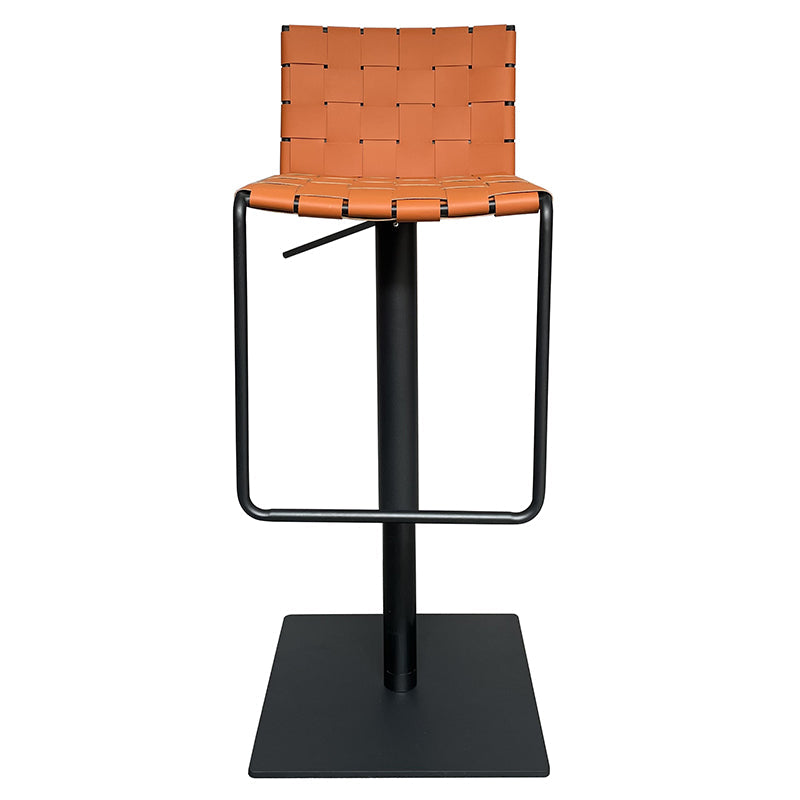 Industrial Leather Bar Stool Backrest Adjustable Counter Stool for Living Room Orange 1 Piece Clearhalo 'Bar Furniture' 'Bar Stools' 'bar_stools' 'furn' 'furn_bar_stools' 'Furniture' 'Kitchen & Dining Furniture' 6663431