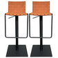 Industrial Leather Bar Stool Backrest Adjustable Counter Stool for Living Room Orange 2 Piece Set Clearhalo 'Bar Furniture' 'Bar Stools' 'bar_stools' 'furn' 'furn_bar_stools' 'Furniture' 'Kitchen & Dining Furniture' 6663432