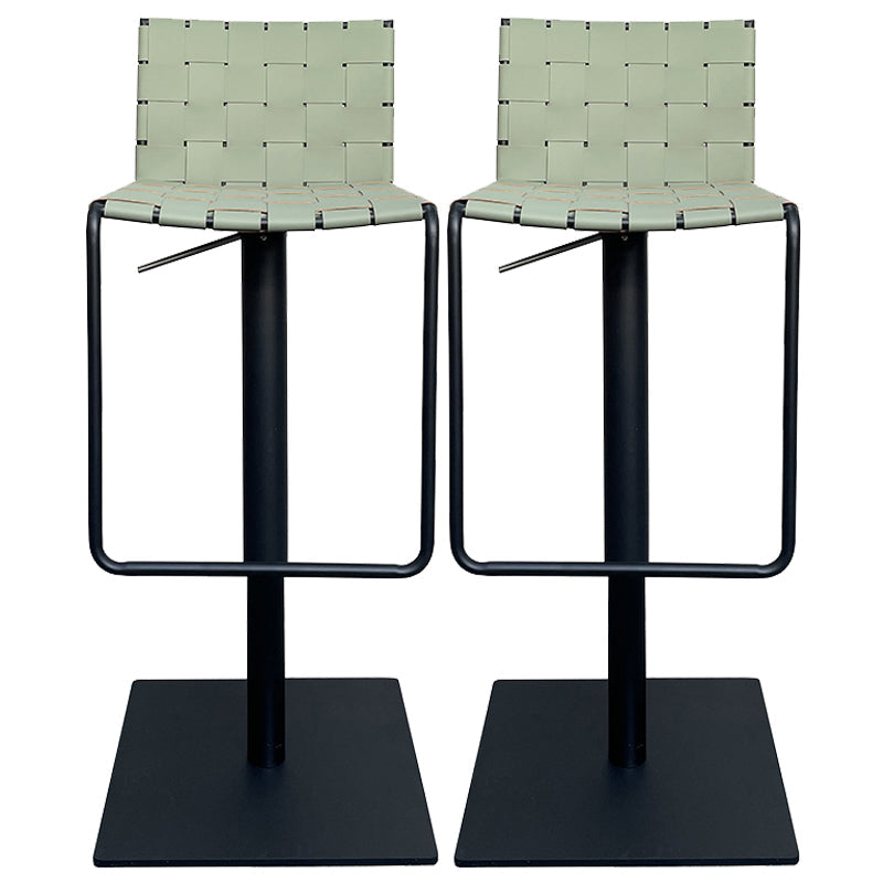 Industrial Leather Bar Stool Backrest Adjustable Counter Stool for Living Room Green 2 Piece Set Clearhalo 'Bar Furniture' 'Bar Stools' 'bar_stools' 'furn' 'furn_bar_stools' 'Furniture' 'Kitchen & Dining Furniture' 6663437