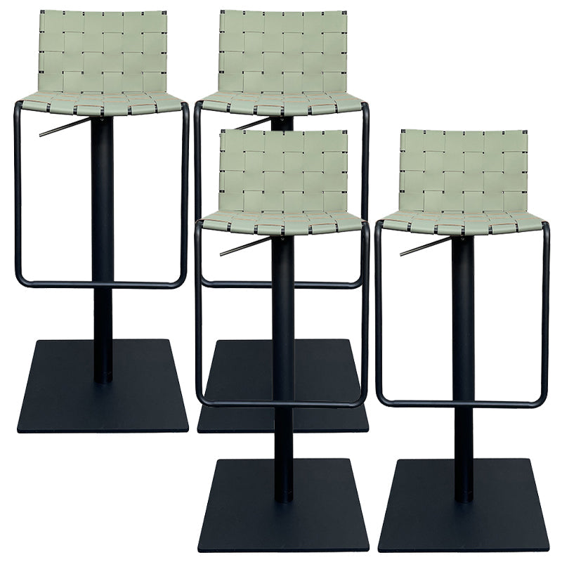 Industrial Leather Bar Stool Backrest Adjustable Counter Stool for Living Room Green 4 Piece Set Clearhalo 'Bar Furniture' 'Bar Stools' 'bar_stools' 'furn' 'furn_bar_stools' 'Furniture' 'Kitchen & Dining Furniture' 6663438