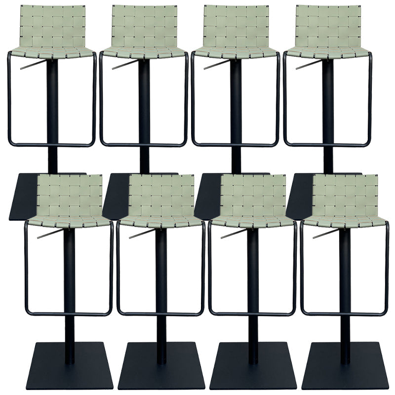 Industrial Leather Bar Stool Backrest Adjustable Counter Stool for Living Room Green 8 Piece Set Clearhalo 'Bar Furniture' 'Bar Stools' 'bar_stools' 'furn' 'furn_bar_stools' 'Furniture' 'Kitchen & Dining Furniture' 6663440