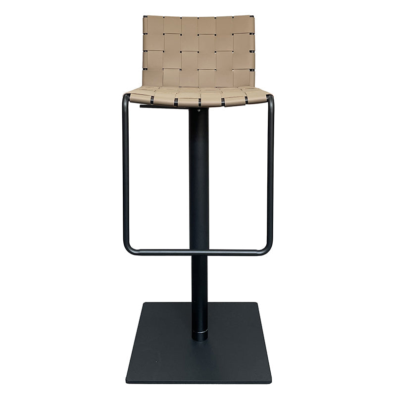 Industrial Leather Bar Stool Backrest Adjustable Counter Stool for Living Room Khaki 1 Piece Clearhalo 'Bar Furniture' 'Bar Stools' 'bar_stools' 'furn' 'furn_bar_stools' 'Furniture' 'Kitchen & Dining Furniture' 6663441