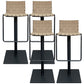 Industrial Leather Bar Stool Backrest Adjustable Counter Stool for Living Room Khaki 4 Piece Set Clearhalo 'Bar Furniture' 'Bar Stools' 'bar_stools' 'furn' 'furn_bar_stools' 'Furniture' 'Kitchen & Dining Furniture' 6663443